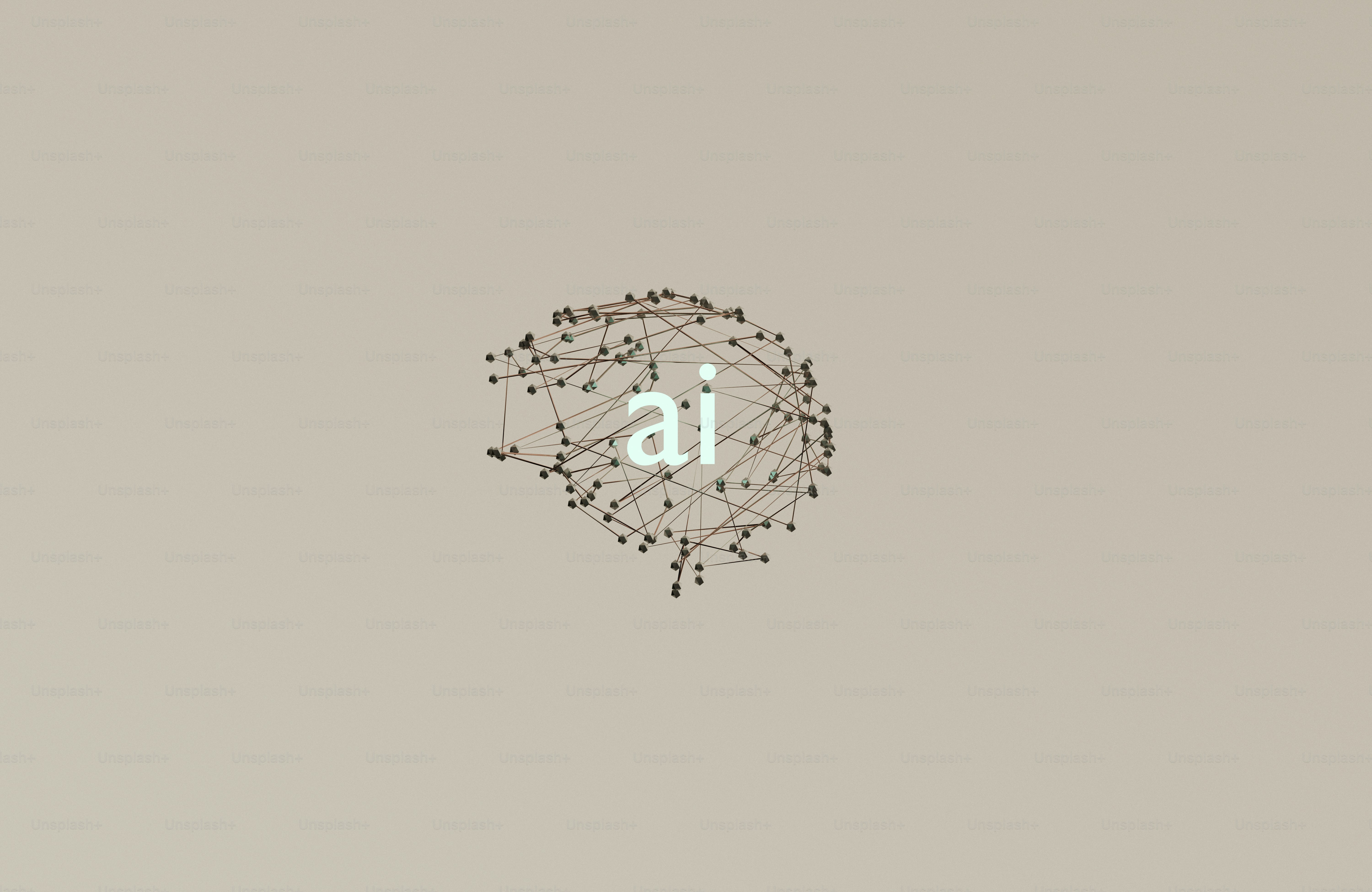 Abstract network structure with 'ai' text